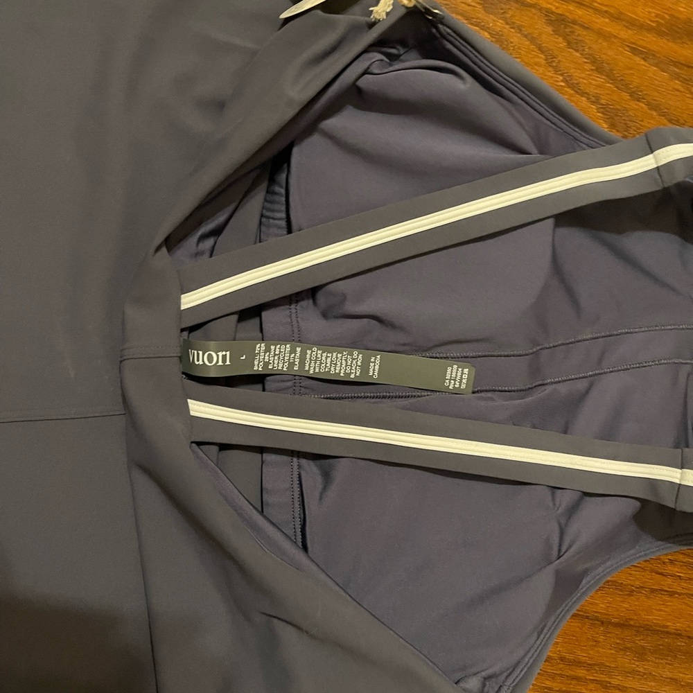 Vuori Blue/Grey  Dress with White Trim - Picture 5 of 5